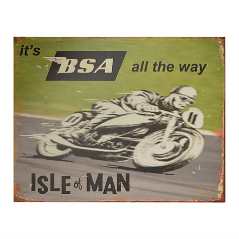 BSA Isle of Man Tin Sign