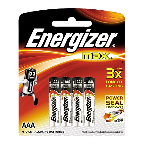 AAA Batteries Energizer Max 4 Pack