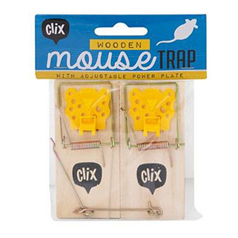 Clix Premium Wooden Mouse Trap 2pk