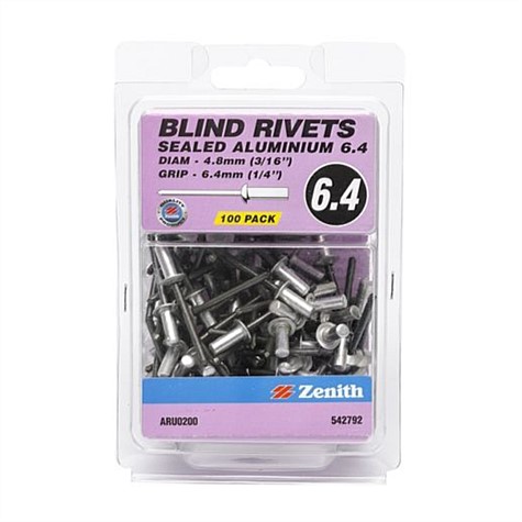 Zenith Sealed Aluminium Blind Rivets 100pk