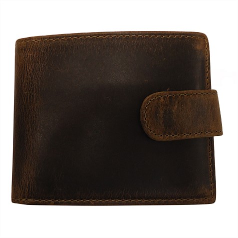 Paxal Mens Antique Brown Leather Wallet