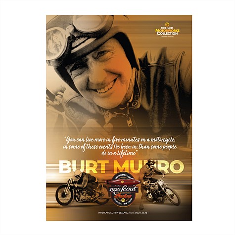 E Hayes Motorworks Original A2 Burt Munro Poster
