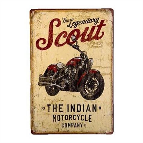 Indian Scout Motorcycle Metal Wall Art