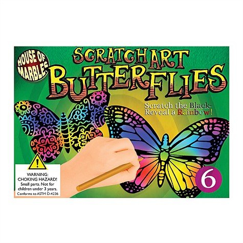 House Of Marbles Butterflies Scratch Art Set