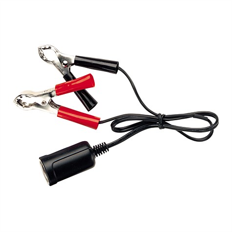 12V Battery Accessory Socket Lead with Clips