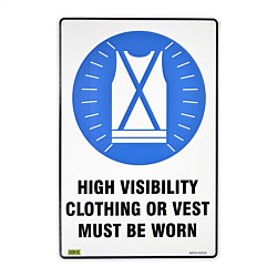 Safety Sign High Visibility Clothing or Vest Must Be Worn