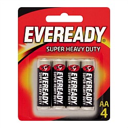 Eveready Super Heavy Duty AA Batteries 4 Pack