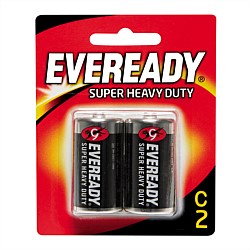 C Batteries Super Heavy Duty Eveready 2 Pack
