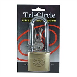 Tri-Circle Solid Brass Long Shackle Padlock