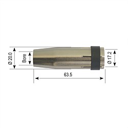 Xcel-Arc XA24 Replacement Cylindrical Gas Nozzle