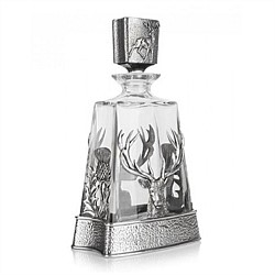 AE Williams Pewter Stag & Scottish Thistle Whisky Decanter