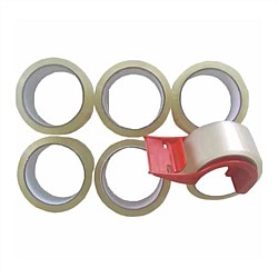 Medalist 6pk Clear Packaging Tape With Dispenser