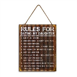 Rules For Dating My Daughter Tin Sign