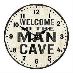 Welcome To The Man Cave Wall Clock