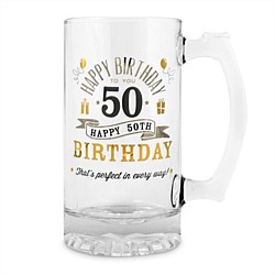 Landmark 50th Birthday Glass Tankard