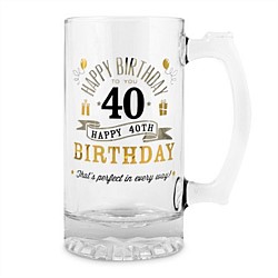 Landmark 40th Birthday Glass Tankard