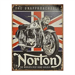 Norton Unapproachable Flag Tin Sign