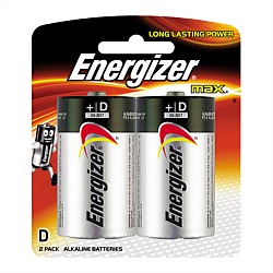Energizer Max D Batteries 2 Pack