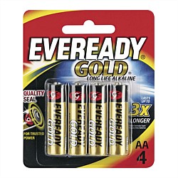 AA Batteries Gold Eveready 4 Pack
