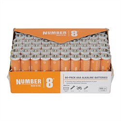 Number 8 AAA Alkaline Batteries 60 Pack