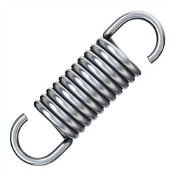 Century 1.27/64 Inch Stainless Extension Spring