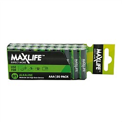 Maxlife Alkaline 20 Pack AAA Batteries