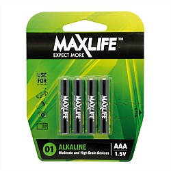 Maxlife Alkaline 4 Pack AAA Batteries