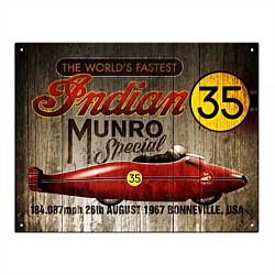 E Hayes Motorworks Original Munro Special 35 Large Tin Sign