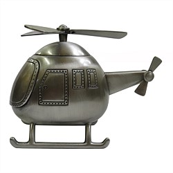 Pewter Helicopter Money Box