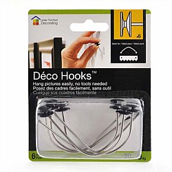 Under The Roof Deco Picture Hooks 6pk
