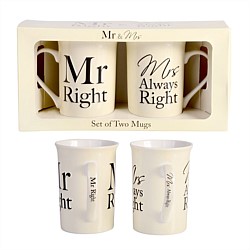 Mr & Mrs Right Coffee Mug Set