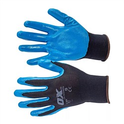 OX Polyester Lined Nitrile Glove 