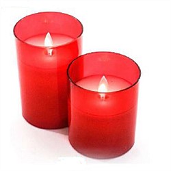 Glass LED Moving Wicks Candles