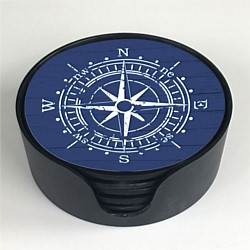 Compass Glass Coaster Set