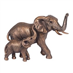 Bronze Elephant & Calf