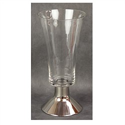 Footed Clear Glass Vase