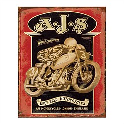 AJS Motorcycle Tin Sign