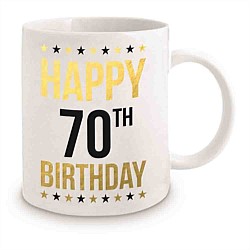 Gold Foil 70th Birthday Mug