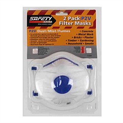 Safety Extra P2V Disposable Valved Filter Masks 2pk