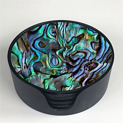 Paua Glass Coaster Set