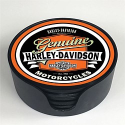 Harley Davidson Glass Coaster Set