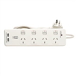 HPM 4-Way Switched Powerboard with USB Ports